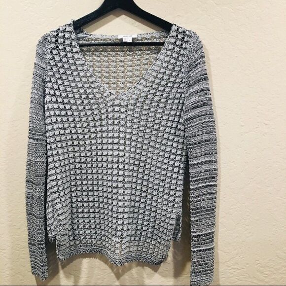 Helmut Lang Gray Luminous cord v neck sweater Sm - Picture 2 of 11